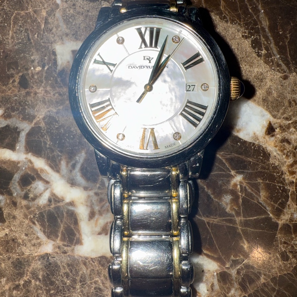 David Yurman Silver and Gold Watch 38mm